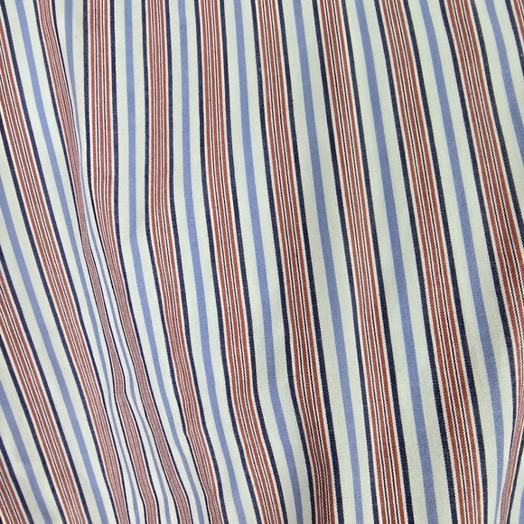 Ralph Lauren Vintage Men's Striped Blue And Red Button DownShirt Size 16.5 32-33 - Picture 5 of 11